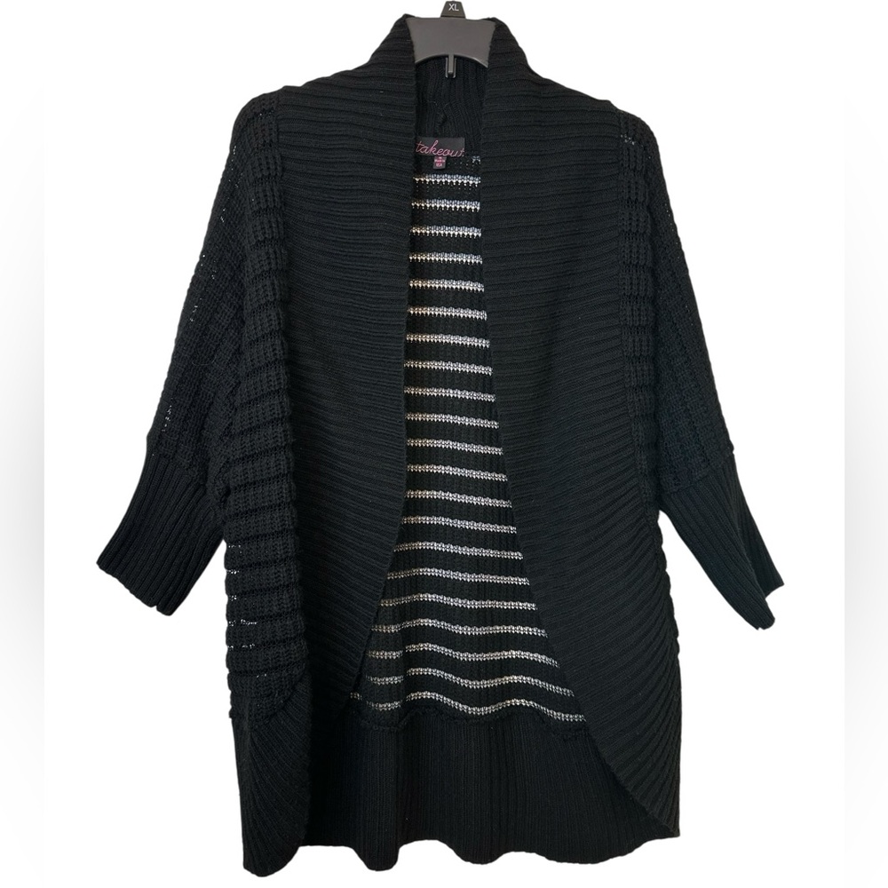 Women’s Takeout Black Open-Front Cardigan